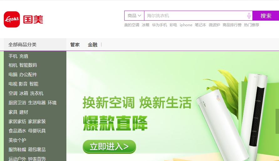 国美电器网站快照